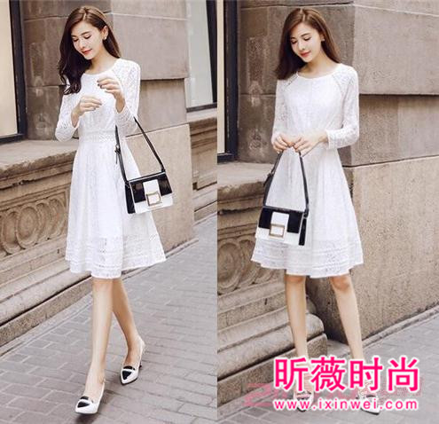 春季新款女装蕾丝连衣裙 时尚而优雅端庄而性感