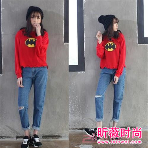 宽松小脚破洞牛仔裤 冬天就靠小脚裤瘦腿了