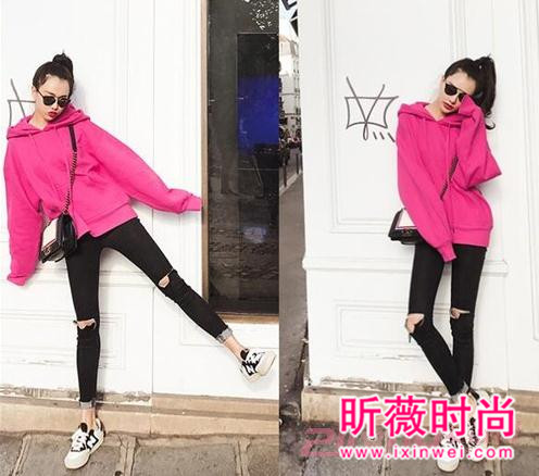 加绒宽松套头刺绣卫衣 凸显时尚个性与活力感