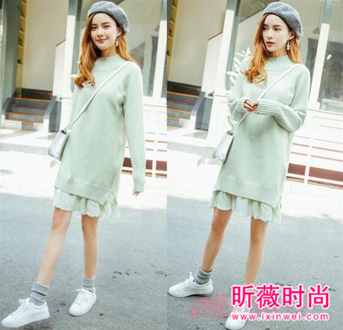 新款套头打底长袖针织衫 甜美感爆棚温柔小女人味