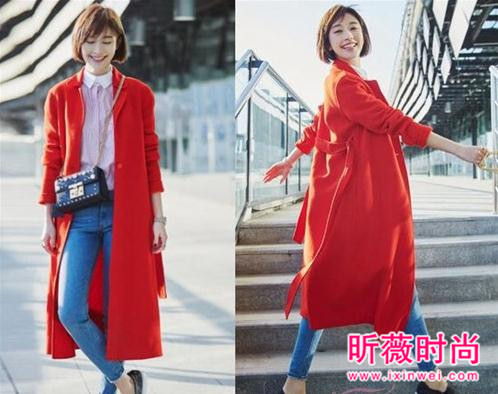 茧型大衣适合什么人？红色茧型毛呢大衣穿搭