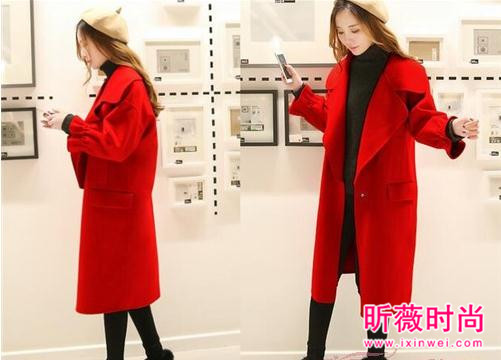 茧型大衣适合什么人？红色茧型毛呢大衣穿搭