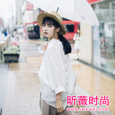 秋季时尚小清新衬衫 简约大方约会逛街都百搭