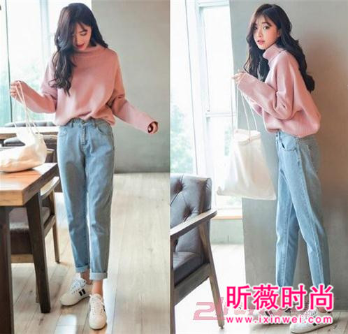 牛仔裤配什么鞋好看？韩版显瘦BF风牛仔裤搭配