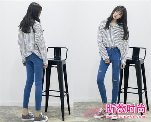 牛仔裤配什么鞋好看？韩版显瘦BF风牛仔裤搭配