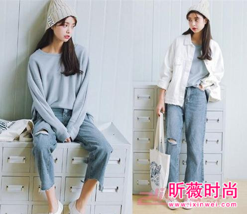 牛仔裤配什么鞋好看？韩版显瘦BF风牛仔裤搭配