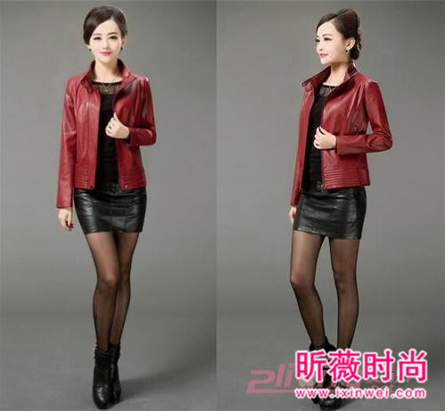 狐狸毛领短款机车皮衣 时尚帅气又修身显瘦