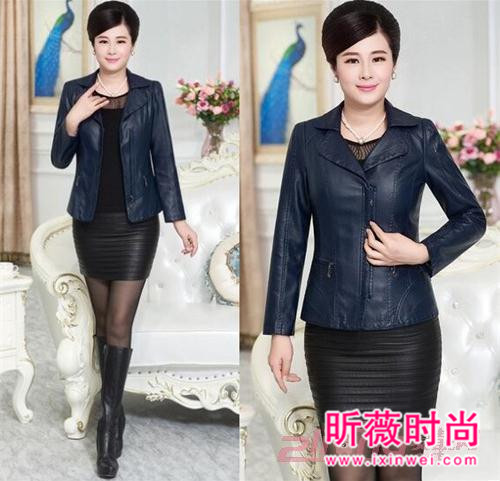 狐狸毛领短款机车皮衣 时尚帅气又修身显瘦