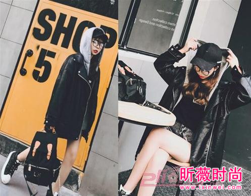 狐狸毛领短款机车皮衣 时尚帅气又修身显瘦