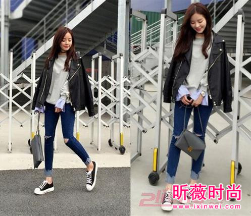 狐狸毛领短款机车皮衣 时尚帅气又修身显瘦