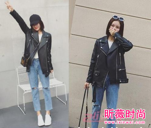 狐狸毛领短款机车皮衣 时尚帅气又修身显瘦