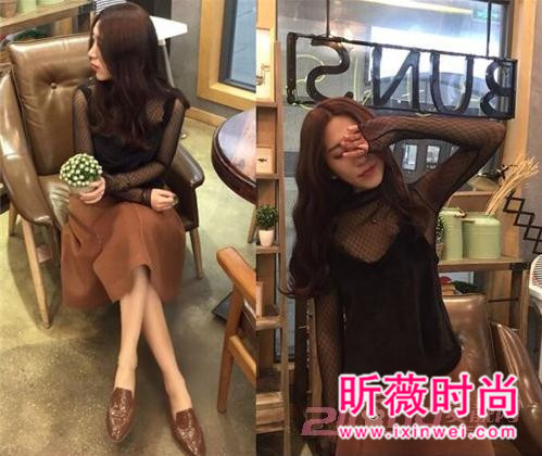 性感透视网状打底衫 流行款尽显你的女人味