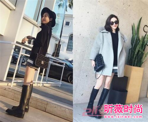 系带高腰高领长袖针织裙 冬季美女衣橱必备单品