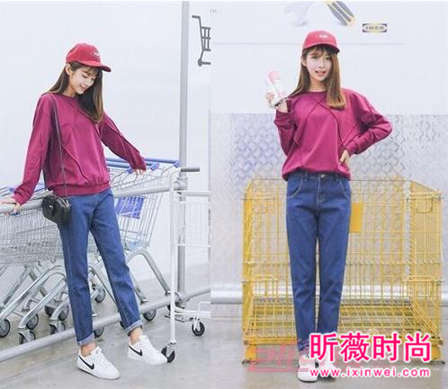 韩版BF风宽松牛仔裤 显高显瘦给你时髦感