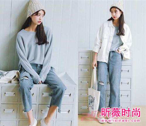 韩版BF风宽松牛仔裤 显高显瘦给你时髦感