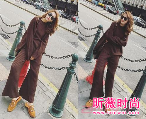 阔腿裤寒冬依然潮 冬季阔腿裤套装保暖御寒
