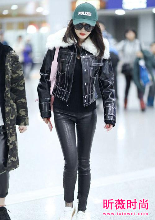 华语明星时尚机场街拍 杨幂冷得要命也要穿时髦