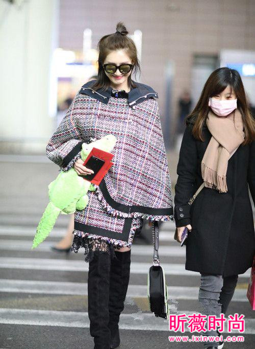 华语明星时尚机场街拍 杨幂冷得要命也要穿时髦