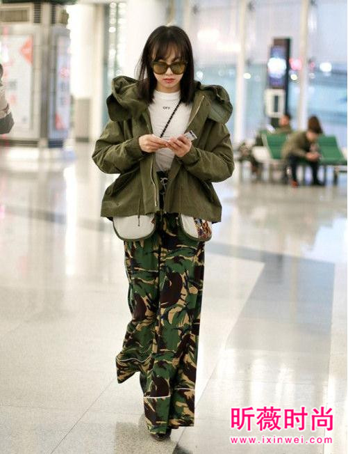 女星最新时尚机场街拍 刘诗诗低调气质出众