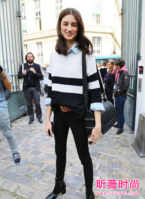时尚衬衫搭配针织衫 轻松搞定早春清新范儿