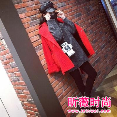 时尚红色毛呢大衣 带你红红火火过大年