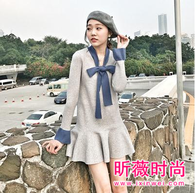 冬季连衣裙搭配示范 新穿搭连衣裙做内衬才美
