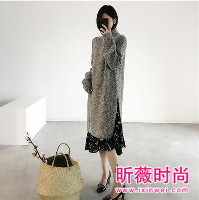 冬季连衣裙搭配示范 新穿搭连衣裙做内衬才美