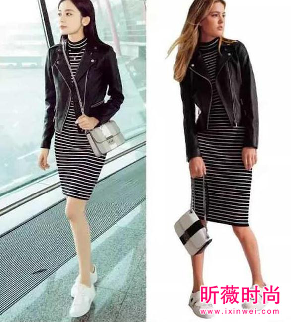 古力娜扎再青春少女 穿上条纹也不及唐嫣的女王范