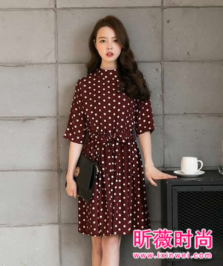 春装新款韩版波点连衣裙 出街凹造型卖萌必备利器