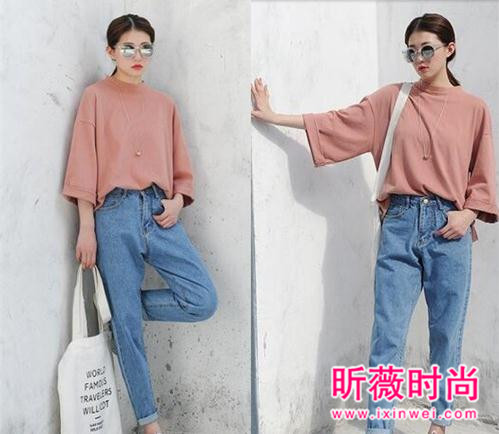 小脚高腰直筒牛仔裤搭配 休闲时尚穿起来又帅气