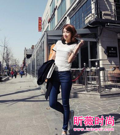 小脚高腰直筒牛仔裤搭配 休闲时尚穿起来又帅气