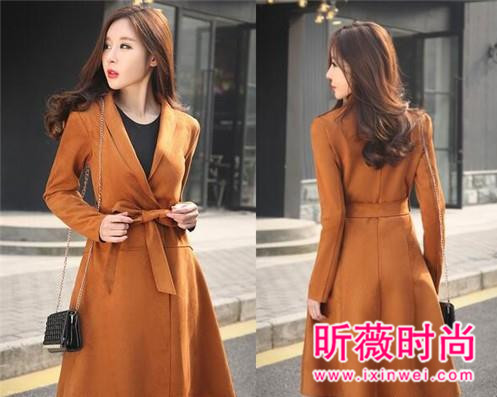 春装新款鹿皮绒风衣外套 英伦风穿出大牌范儿