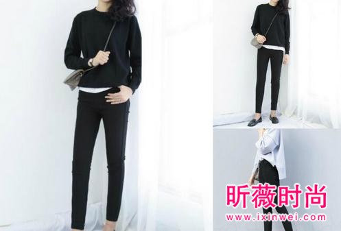 女生时尚黑色长裤搭配 穿上它就有迷人大长腿