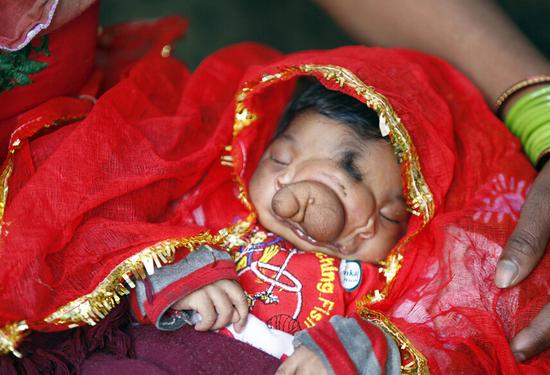 印度,妇女,诞,象鼻,女婴,村民,朝贡,膜拜