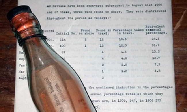 德国妇女竟捡到世界上最古老漂流瓶
