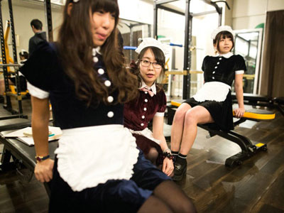 日本现女仆健身房图片：日本女仆健身房竟是这样锻炼