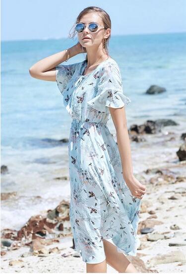 印花连衣裙2017新款：美美哒的印花连衣裙让你貌美如花