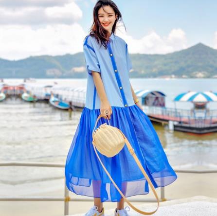 大码收腰连衣裙分享图片：连衣裙华丽丽的女王范