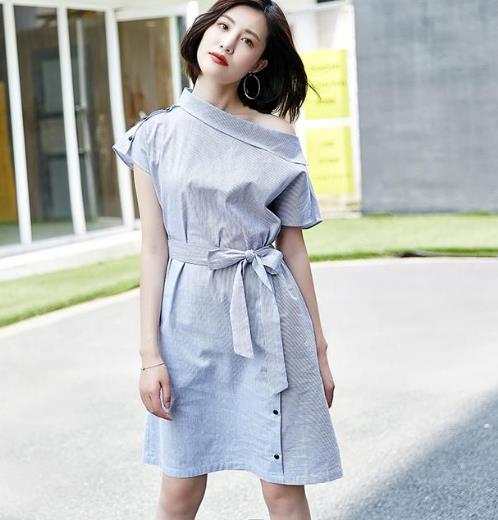 明星同款斜肩连衣裙：气质遮肉连衣裙推荐（图）