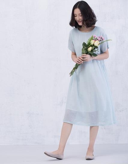 今年最流行气质棉麻连衣裙搭配：清雅文艺范（图）