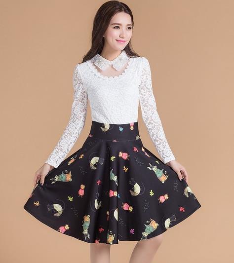 小个子怎么搭配高腰印花百褶裙：5款凸显大长腿（图）