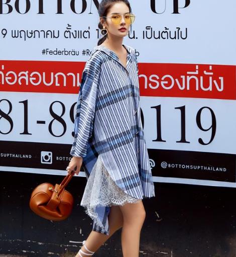 明星同款拼接牛仔衬衫裙：打造时尚性感女神范（图）