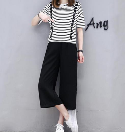 胖MM穿这几款短袖搭配九分裤：修身显瘦（图）