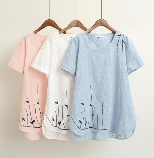 5款文艺小清新百搭棉麻T恤：清凉遮肉还显瘦（图）