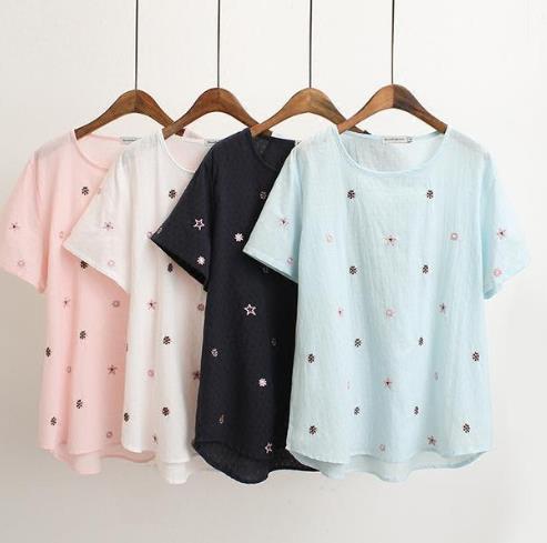 5款文艺小清新百搭棉麻T恤：清凉遮肉还显瘦（图）