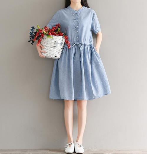 复古文艺荷叶边棉麻连衣裙：穿出优雅女王气质（图）