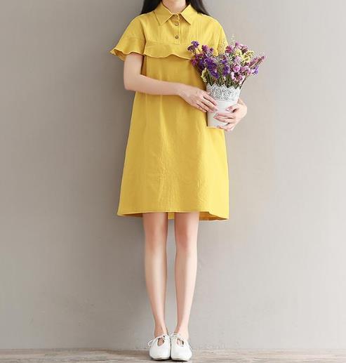 复古文艺荷叶边棉麻连衣裙：穿出优雅女王气质（图）