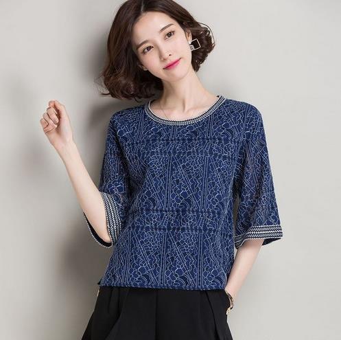 中袖蕾丝雪纺衫怎么搭配外套：时尚干练雪纺衫推荐