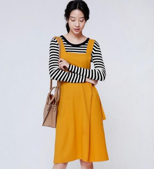 棉麻百褶A字背带裙搭配：6款背带裙演绎田园风（图）