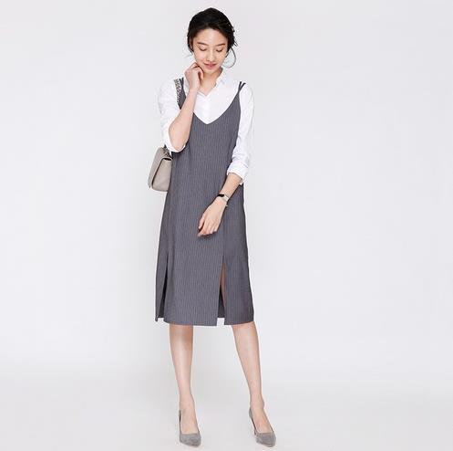 微胖MM穿这几款褶皱开叉吊带裙：轻松显高显瘦（图)